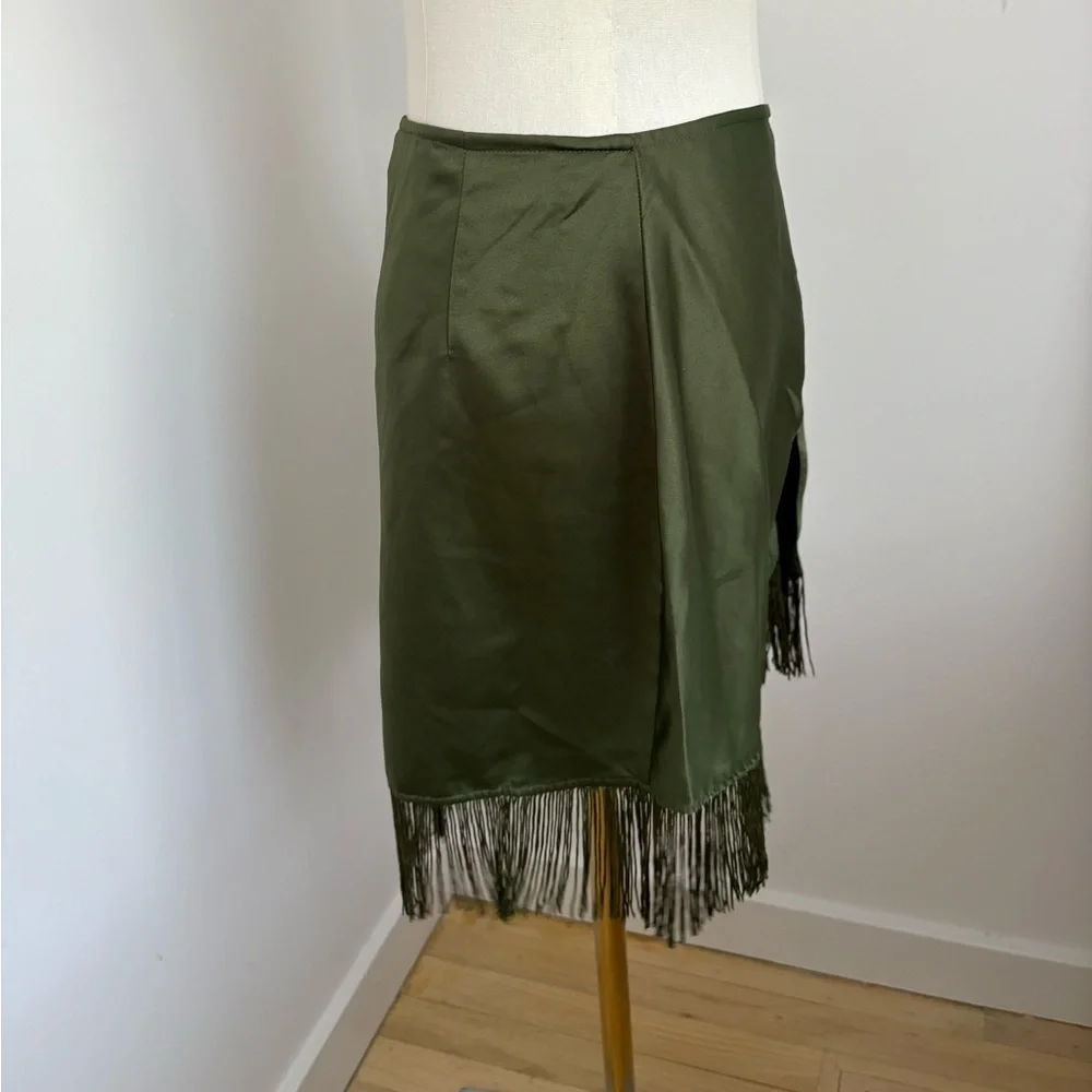 ASOS Green Mini Wrap Skirt with Tie Front
